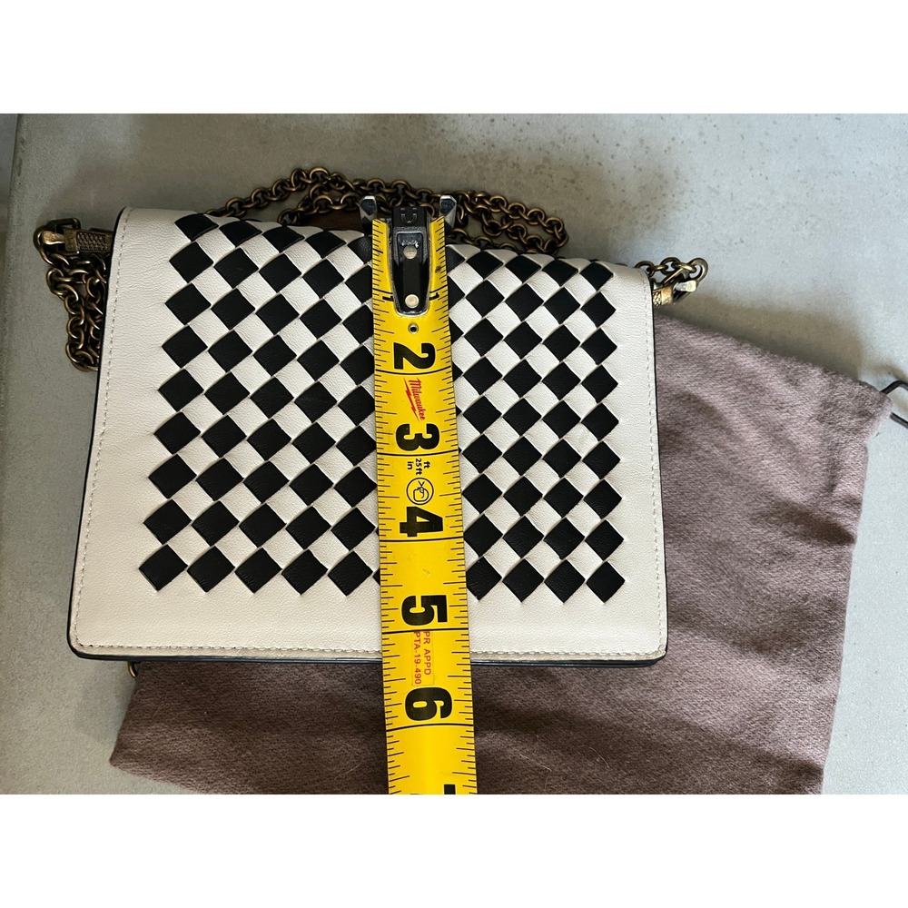 Bottega Veneta Card Holder Bag Black White Intrecciato Leather Crossbody Clutch - Picture 12 of 14